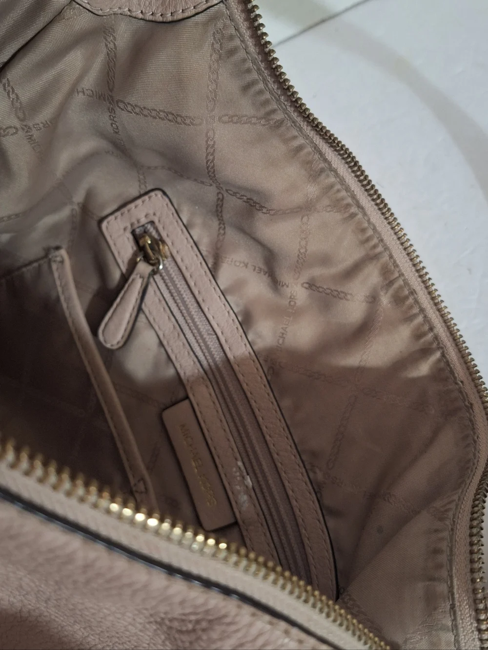 Michael Kors Lexington Large Hobo Shoulder Bag Blush Beige Pink GUC